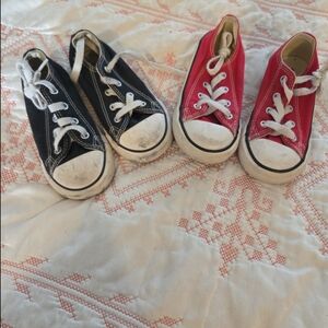 Converse Kids Red and Black Sneakers